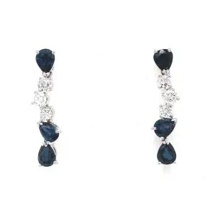 Sapphire and Diamond Drop Earrings