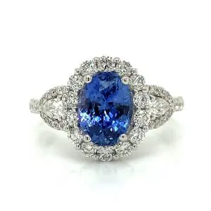Oval Cut Sapphire and Diamond Dress Ring