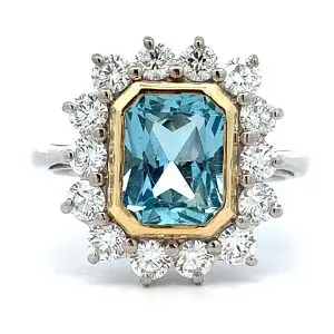 2.02ct Aquamarine and Diamond Dress Ring