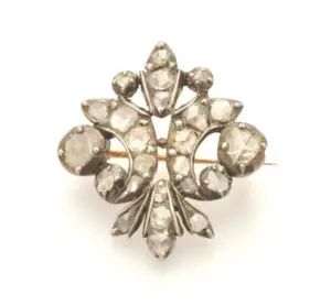 Victorian Fleur-de-Lis Diamond Brooch