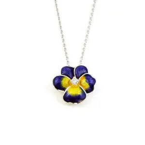 Nicole Barr Enamel Pansy Pendant