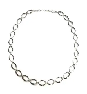 Silver Navette Link Necklace