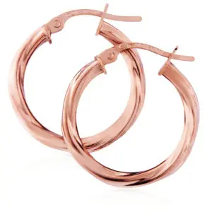 Rose Gold Twisted Hoops