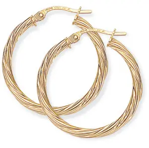 Gold Twist Hoop Earrings