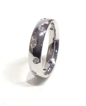 Ladies White Gold Diamond Set Band