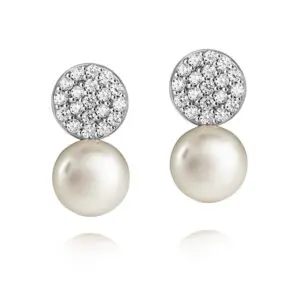 Jersey Pearl Amberley Pave Stud Earrings