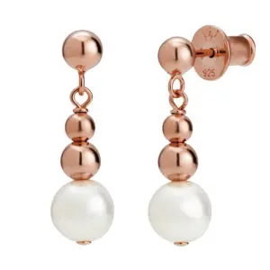 Jersey Pearl Coast Rose Gold Drop Earrings