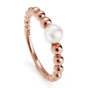 Jersey Pearl Rose Gold Coast Ring Size P