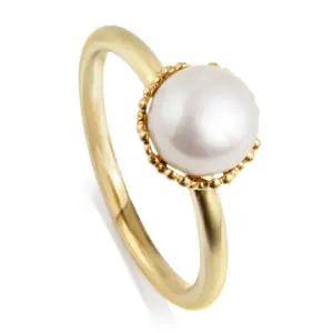 Jersey Pearl Emma Kate Gold Ring Size O