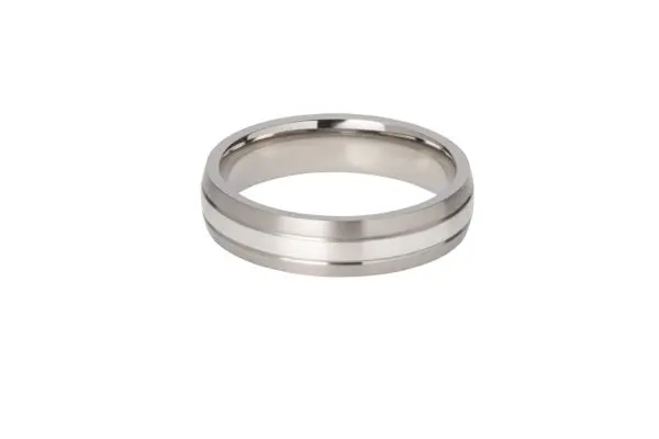Unique Titanium and Silver Ring