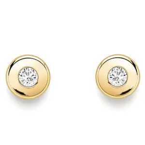 Small Yellow Gold CZ Stud Earrings