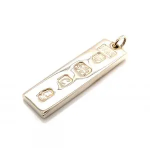Sterling Silver Feature Hallmark Ingot Pendant