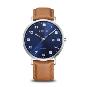 Bering Gents Blue Slim Titanium Watch 18640-567