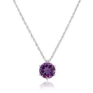 White Gold Amethyst Necklace