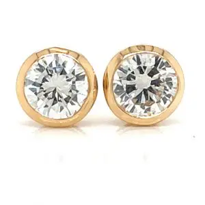 0.41ct Diamond Yellow Gold Stud Earrings