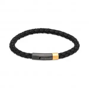 Unique Black Leather Bracelet