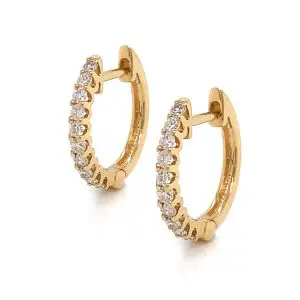 0.15ct Diamond Yellow Gold Huggie Earrings