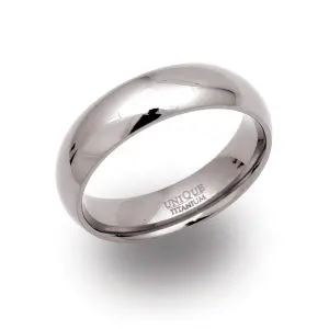 Unique Polished Titanium Ring 6mm - Y3/4