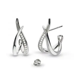 Kit Heath Entwine CZ Semi Hoop Earrings