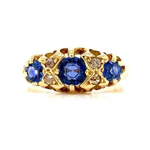 Antique Sapphire and Diamond 18ct Gold Ring