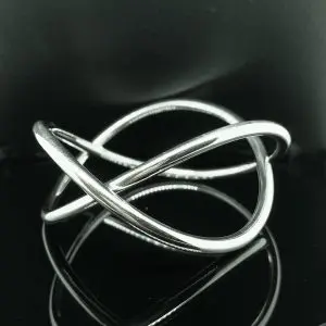 Solid Silver Infinity Bangle