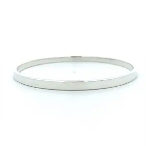 Chunky Silver Hammered Bangle - 4mm