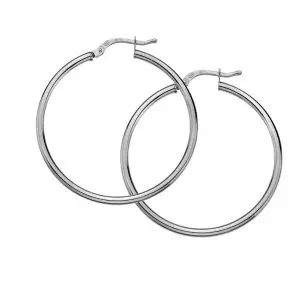 Silver Hoop Earrings 35mm