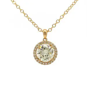 2.26ct Diamond Halo Pendant Necklace