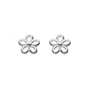 Silver Simple Flower Stud Earrings
