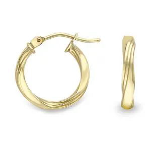 Small Gold Slight Twist Hoops