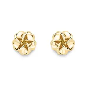 Yellow Windmill Knot Stud Earrings 8mm