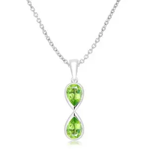 Unique Peridot Silver Infinity Necklace