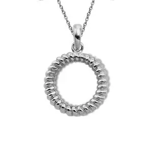 Unique Silver Circle Pendant Necklace