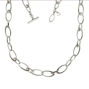 Silver Oval Link Necklace