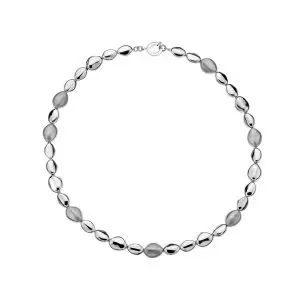 Silver Pebble Link Necklace