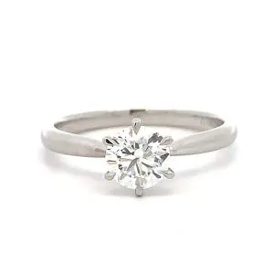 0.77ct Diamond Six Claw Platinum Solitaire Ring