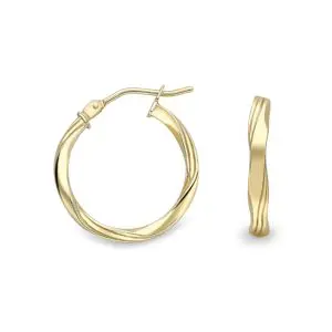 Yellow Gold Twist Hoop Earrings