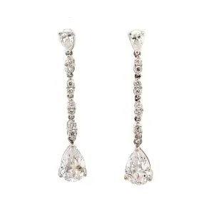 9ct Gold CZ Drop Dress Earrings