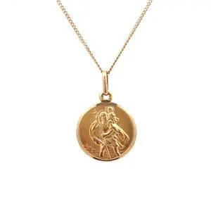 Gold St Christopher and Chain 16"