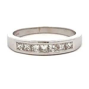 Princess Diamond White Gold Channel Ring