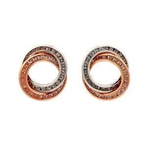 9ct Gold CZ Channel Set Drop Earrings