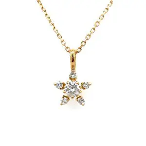 18ct Yellow Gold Diamond Star Necklace