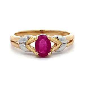 18ct Gold Oval Ruby Solitaire Ring