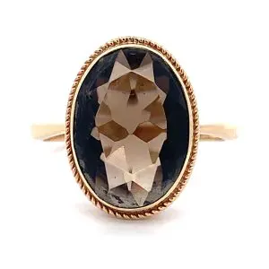 Vintage Yellow Gold Smoky Quartz Ring