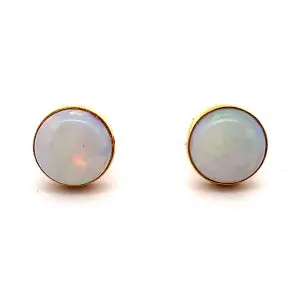18ct Yellow Gold Opal Stud Earrings