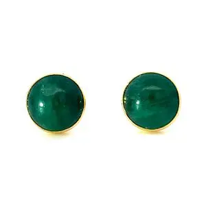 18ct Yellow Gold Emerald Stud Earrings