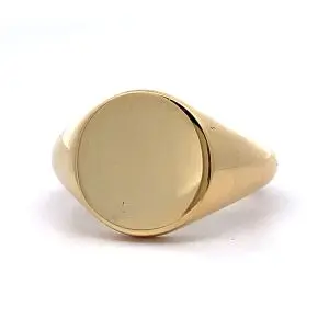 18ct Yellow Gold Round Top Signet Ring