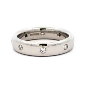 Diamond Set Heavy Platinum Band