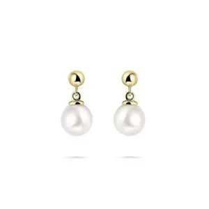 14ct Yellow Gold Pearl Drop Earrings