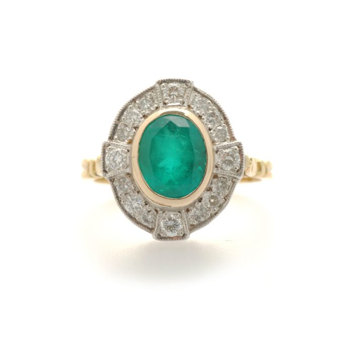 Edwardian Style Emerald and Diamond Ring
